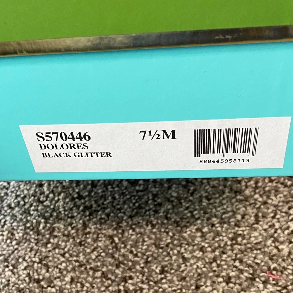Kate Spade Dolores Sparkling Black Glitter Heels in Size 7.5